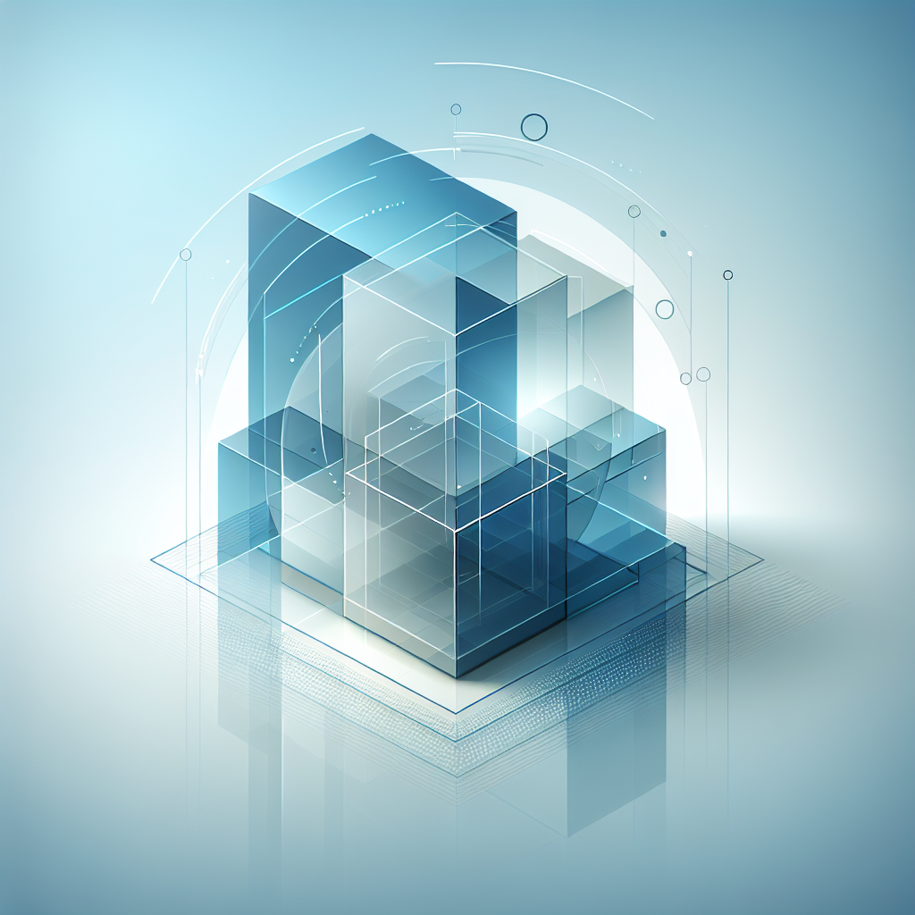 "Abstract business concept with geometric shapes, professional blue gradient, clean minimal design, modern corporate illustration, high resolution, 4k"