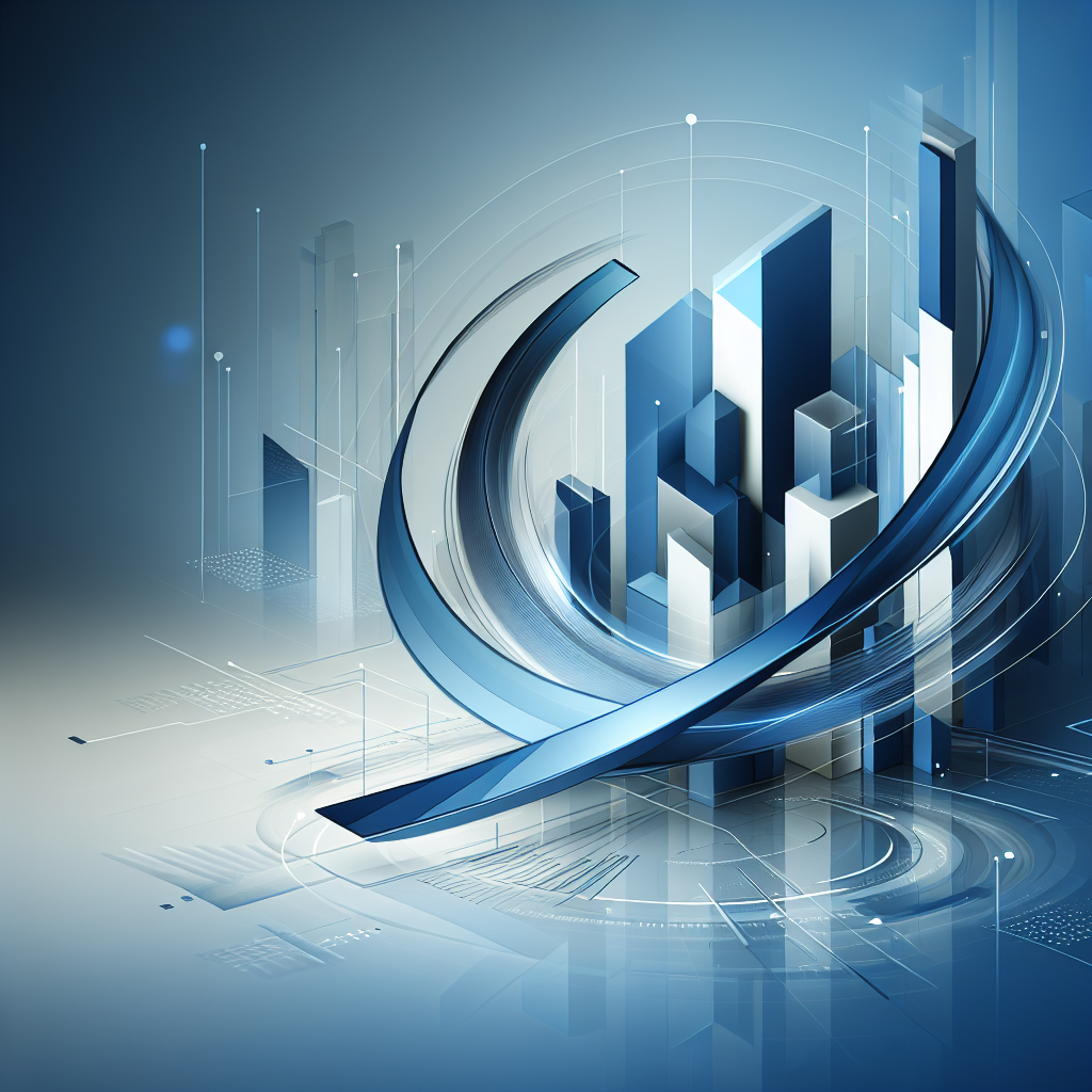 "Abstract business concept with geometric shapes, professional blue gradient, clean minimal design, modern corporate illustration, high resolution, 4k"