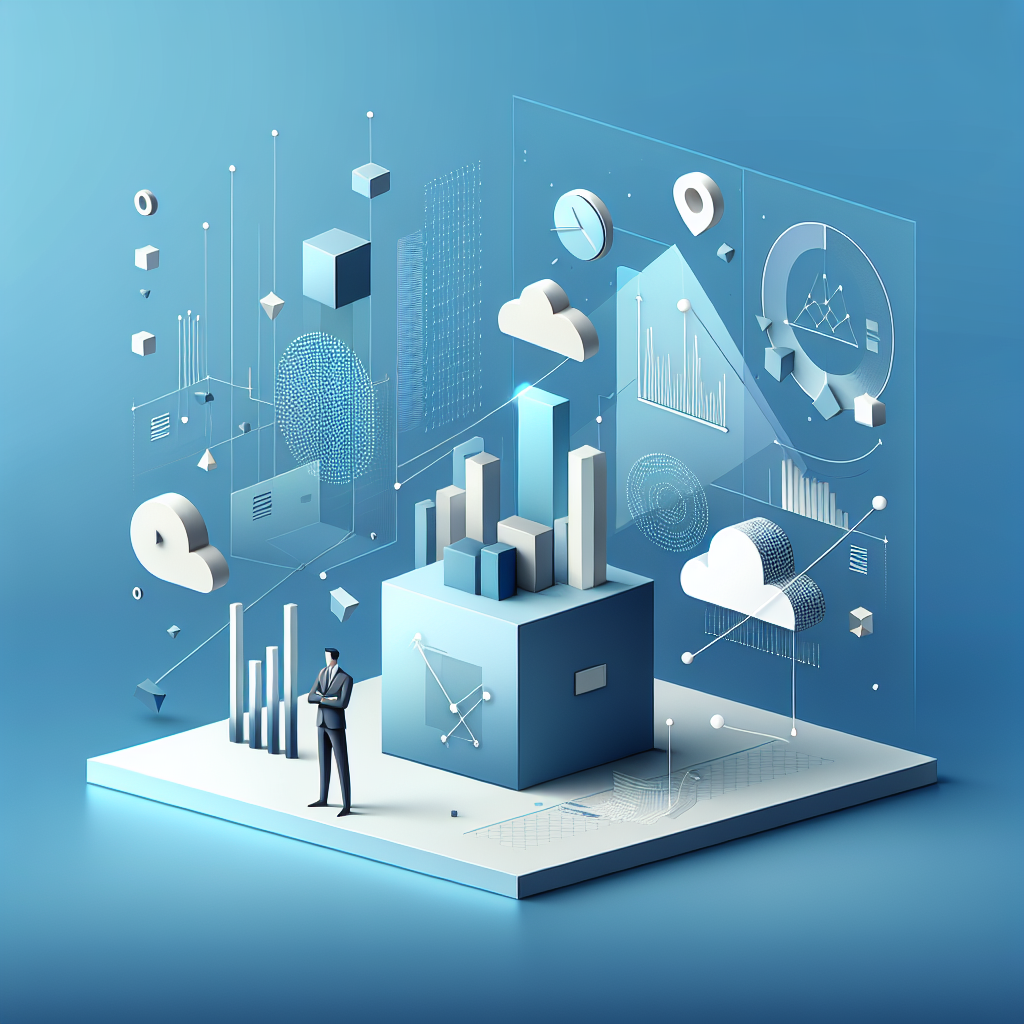 "Minimalist business concept with geometric shapes, professional blue gradient, clean minimal design, modern corporate illustration, high resolution, 4k"