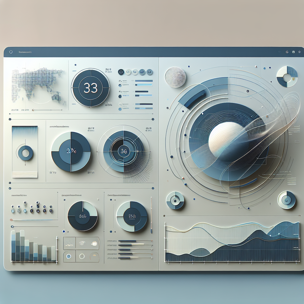 "Minimalist business dashboard with abstract data visualization, soft gradient background, professional color scheme, clean geometric shapes, flat design style, high quality"