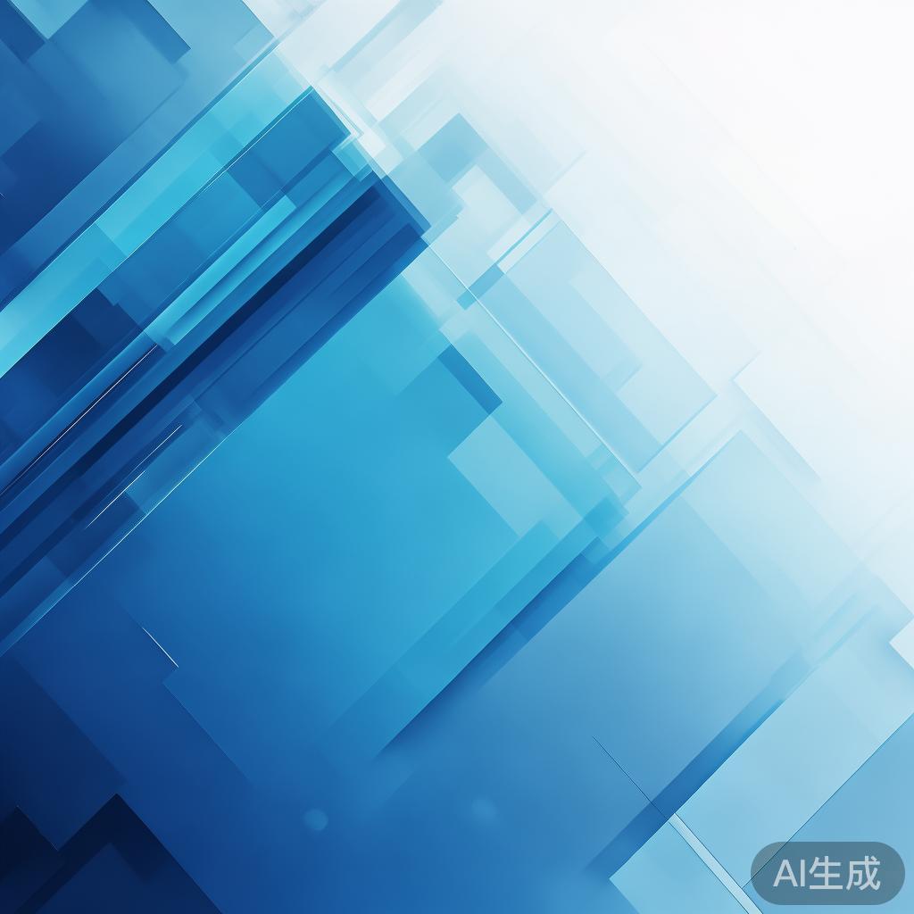 Abstract business concept with geometric shapes, professional blue gradient, clean minimal design, modern corporate illustration, high resolution, 4k