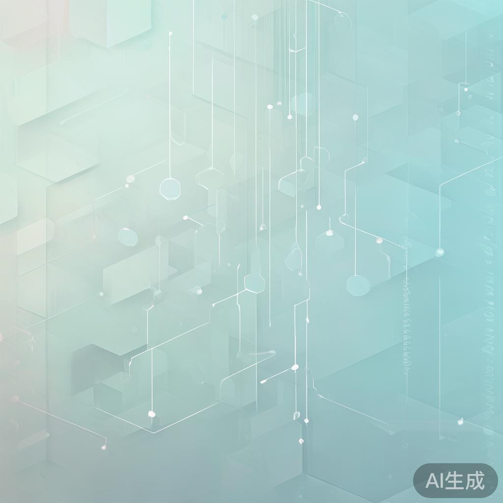 "Abstract network nodes connected by lines, soft color scheme, clean minimal illustration, modern digital concept, technology background"