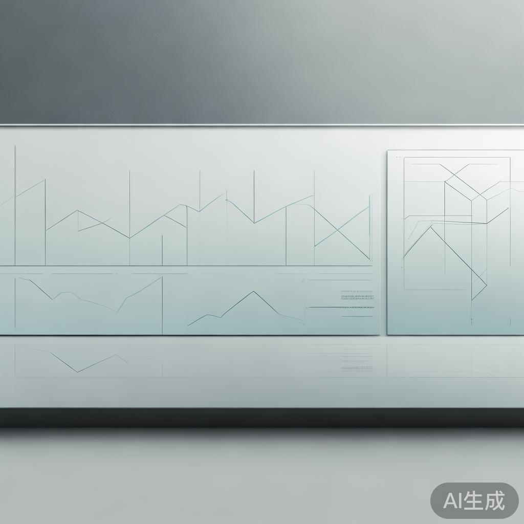 Minimalist business dashboard with abstract data visualization, soft gradient background, professional color scheme, clean geometric shapes, flat design style, high quality