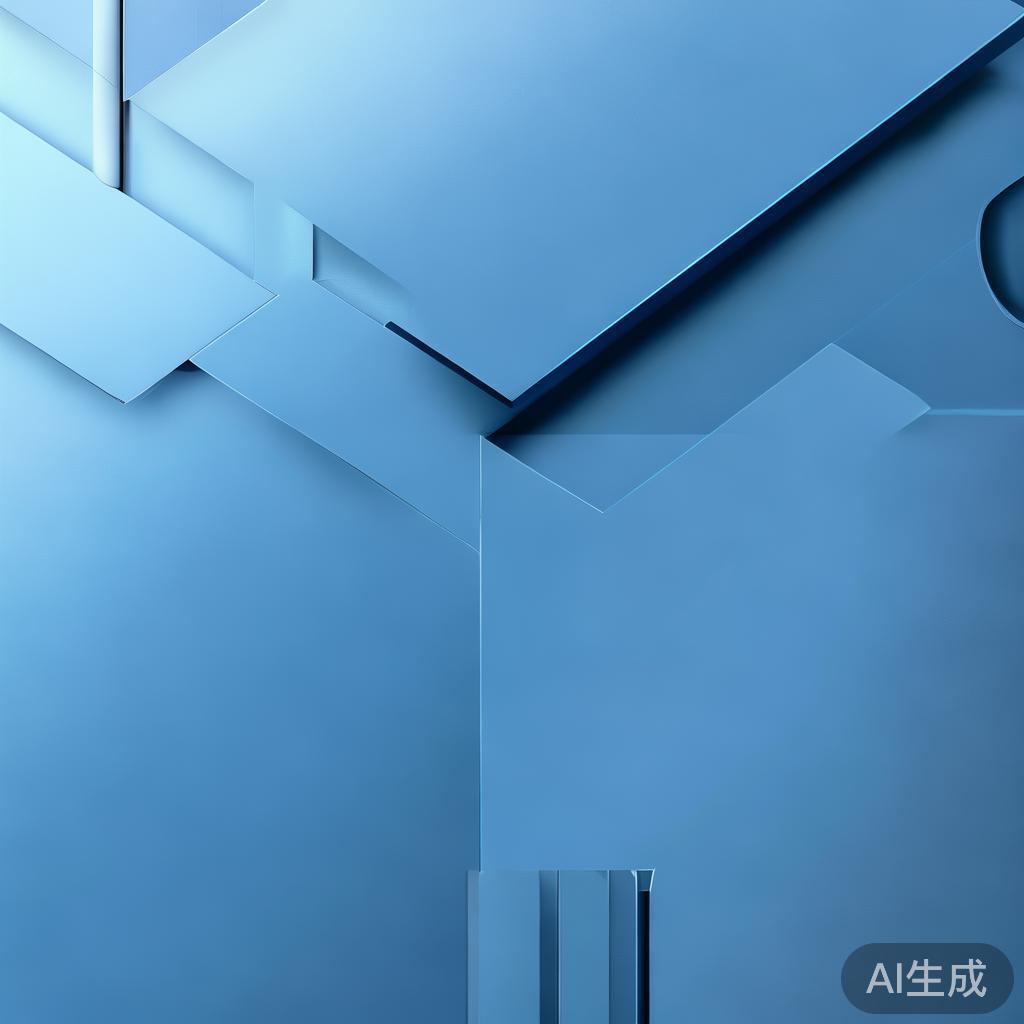 "Minimalist business concept with geometric shapes, professional blue gradient, clean minimal design, modern corporate illustration, high resolution, 4k"