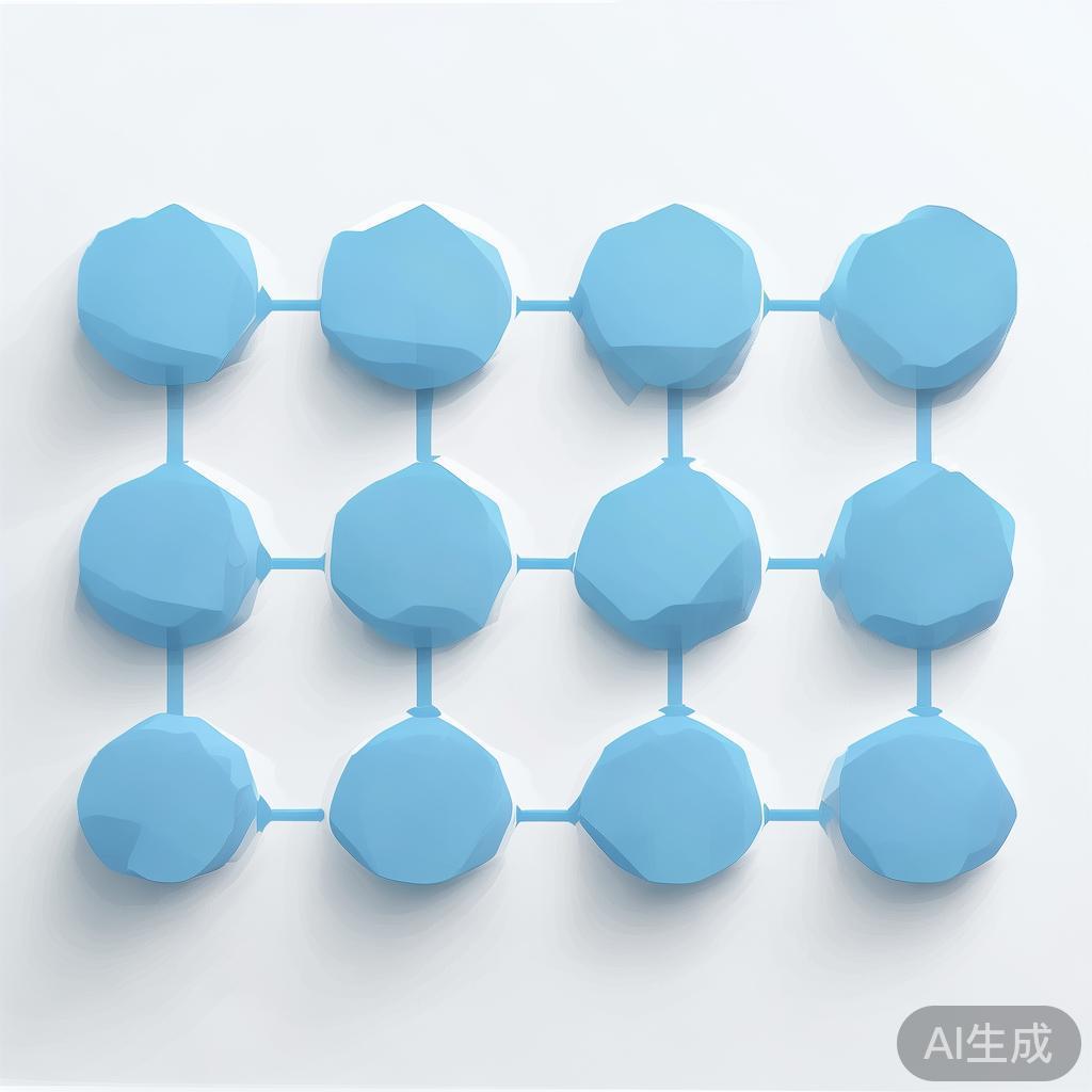 "Simple flowchart illustration with connected circles and arrows, light blue and white color scheme, clean minimal design, business presentation style, infographic element"