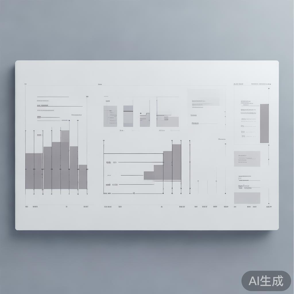 Minimalist business dashboard with abstract data visualization, soft gradient background, professional color scheme, clean geometric shapes, flat design style, high quality