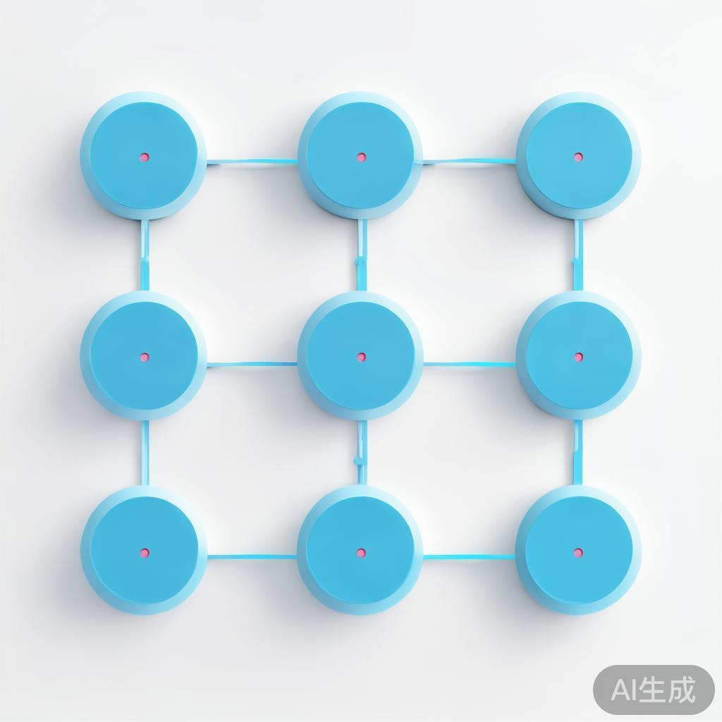 Simple flowchart illustration with connected circles and arrows, light blue and white color scheme, clean minimal design, business presentation style, infographic element