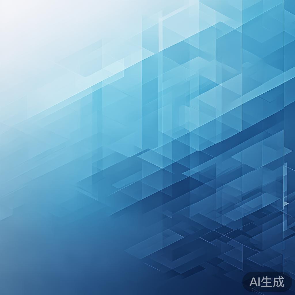 Abstract business concept with geometric shapes, professional blue gradient, clean minimal design, modern corporate illustration, high resolution, 4k