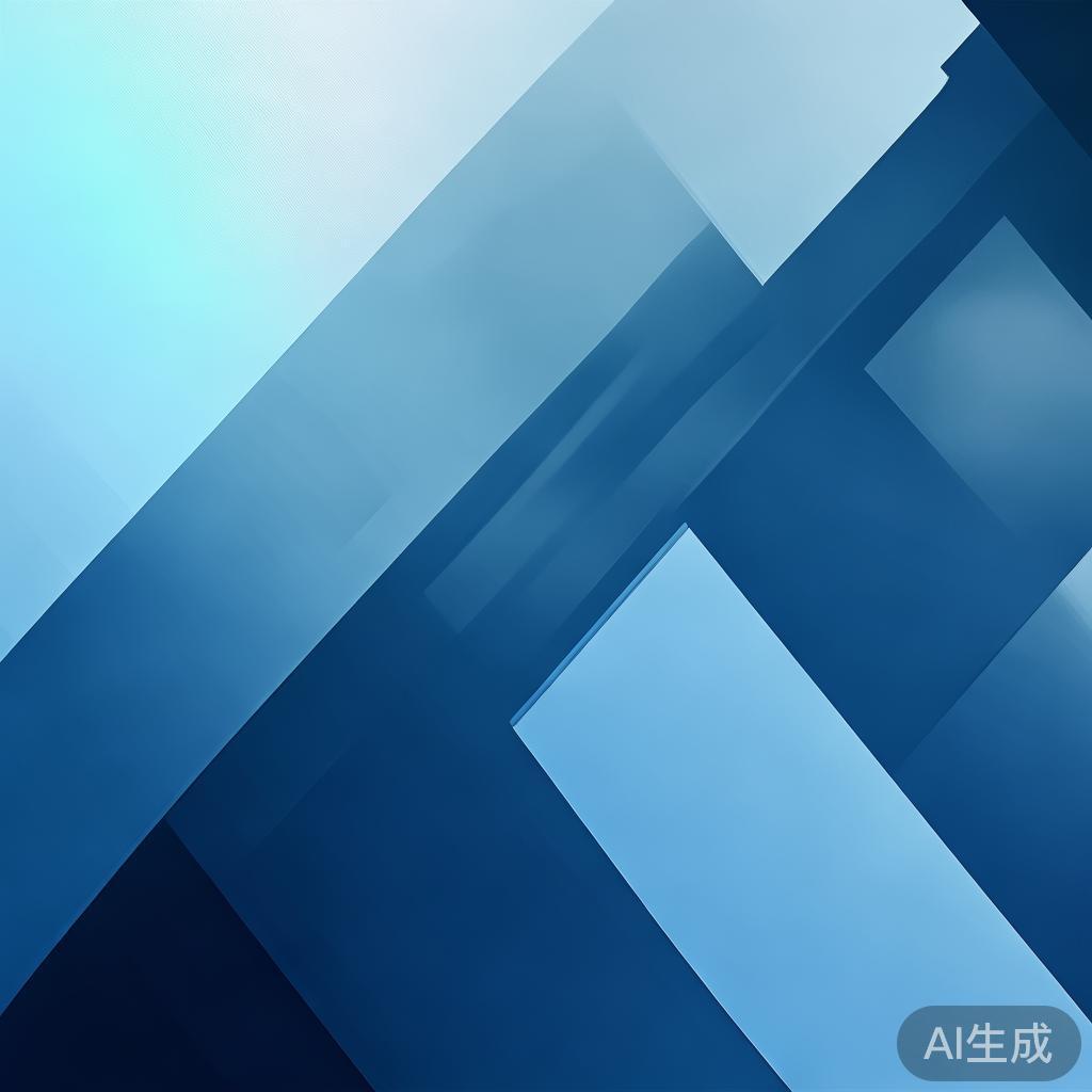 Abstract business concept with geometric shapes, professional blue gradient, clean minimal design, modern corporate illustration, high resolution, 4k