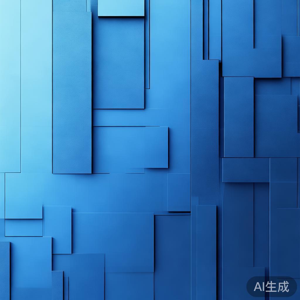 "Minimalist business concept with geometric shapes, professional blue gradient, clean minimal design, modern corporate illustration, high resolution, 4k"