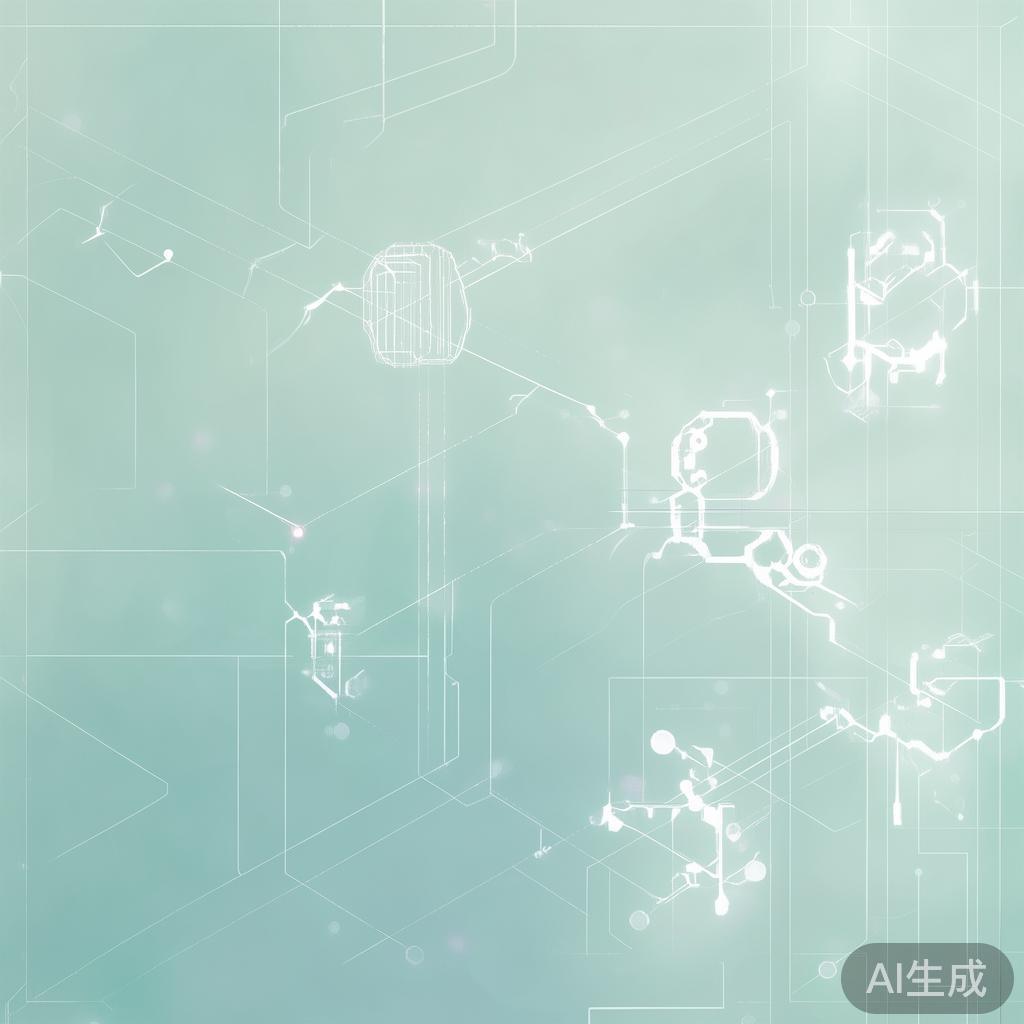 "Abstract network nodes connected by lines, soft color scheme, clean minimal illustration, modern digital concept, technology background"