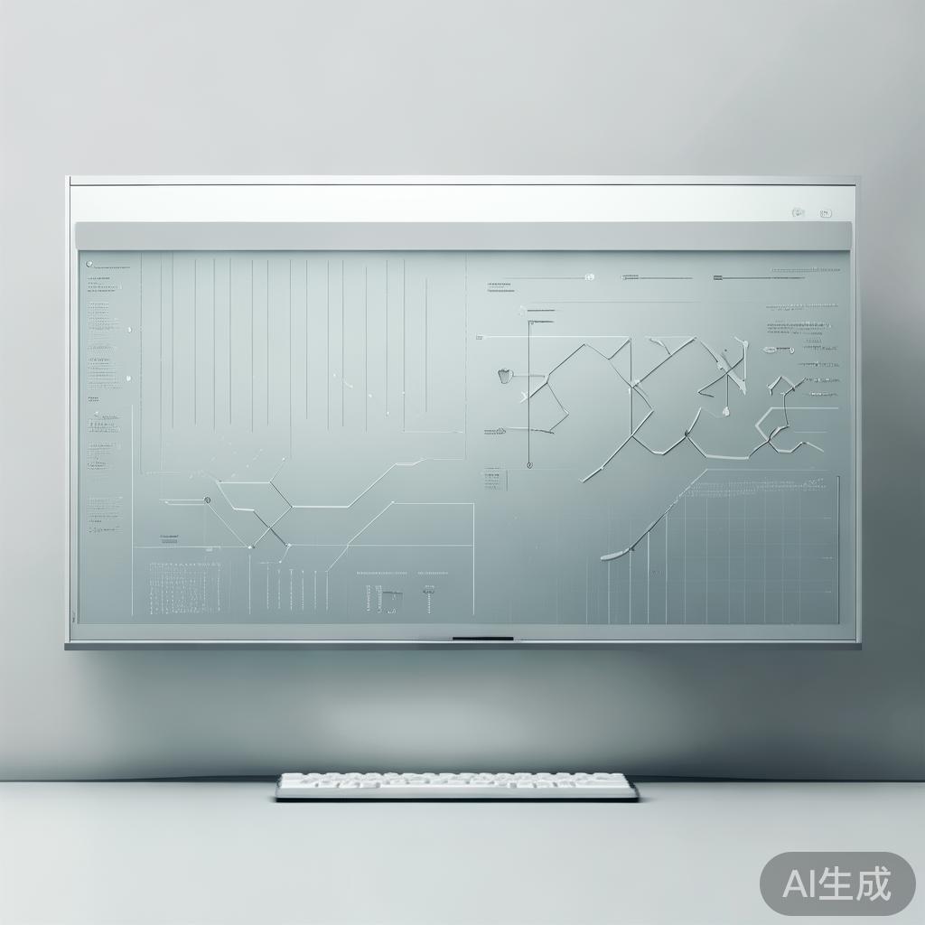 Minimalist business dashboard with abstract data visualization, soft gradient background, professional color scheme, clean geometric shapes, flat design style, high quality