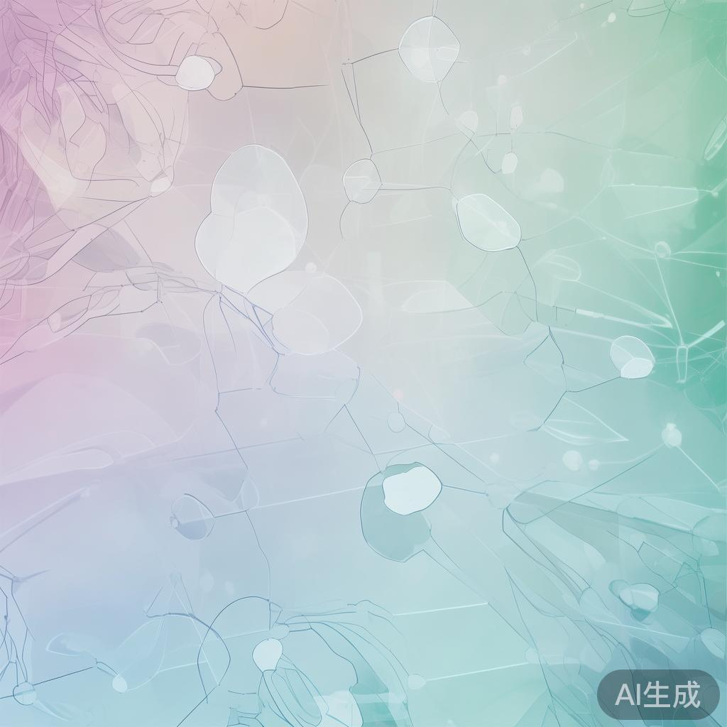 "Abstract network nodes connected by lines, soft color scheme, clean minimal illustration, modern digital concept, technology background"