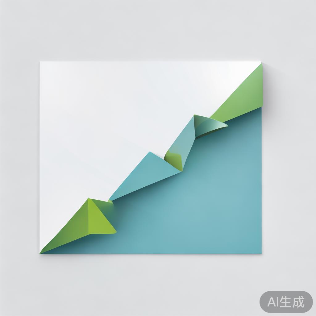 "Upward trending graph with simple geometric elements, green and blue color palette, clean business infographic style, minimal design, growth concept"