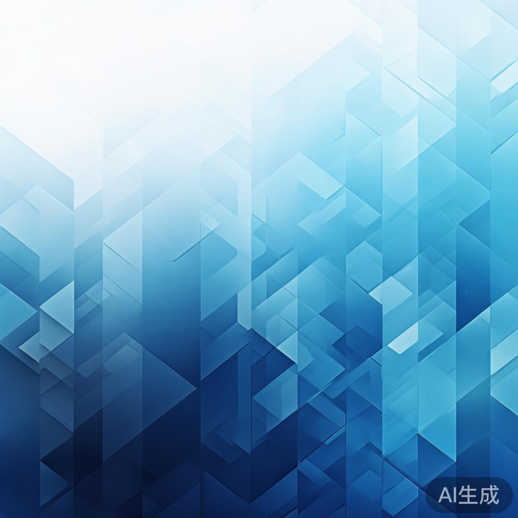 "Abstract business concept with geometric shapes, professional blue gradient, clean minimal design, modern corporate illustration, high resolution, 4k"