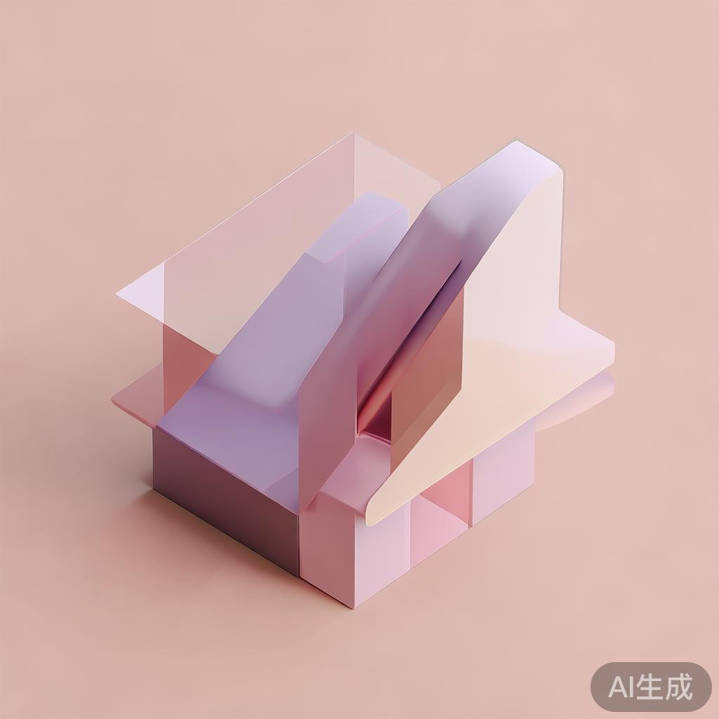 "Abstract geometric composition with overlapping shapes, soft pastel colors, modern minimal style, professional business concept illustration, 3d render isometric"