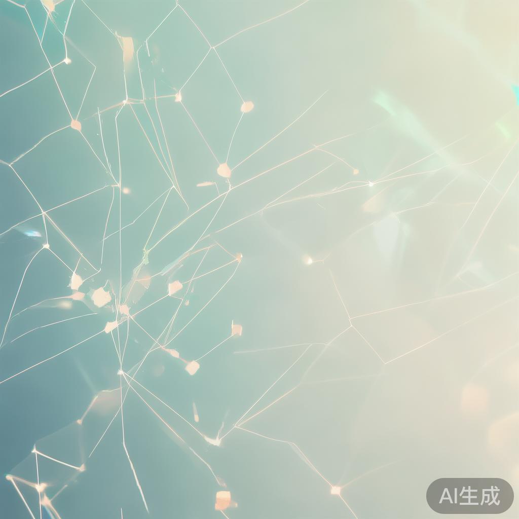 Abstract network nodes connected by lines, soft color scheme, clean minimal illustration, modern digital concept, technology background