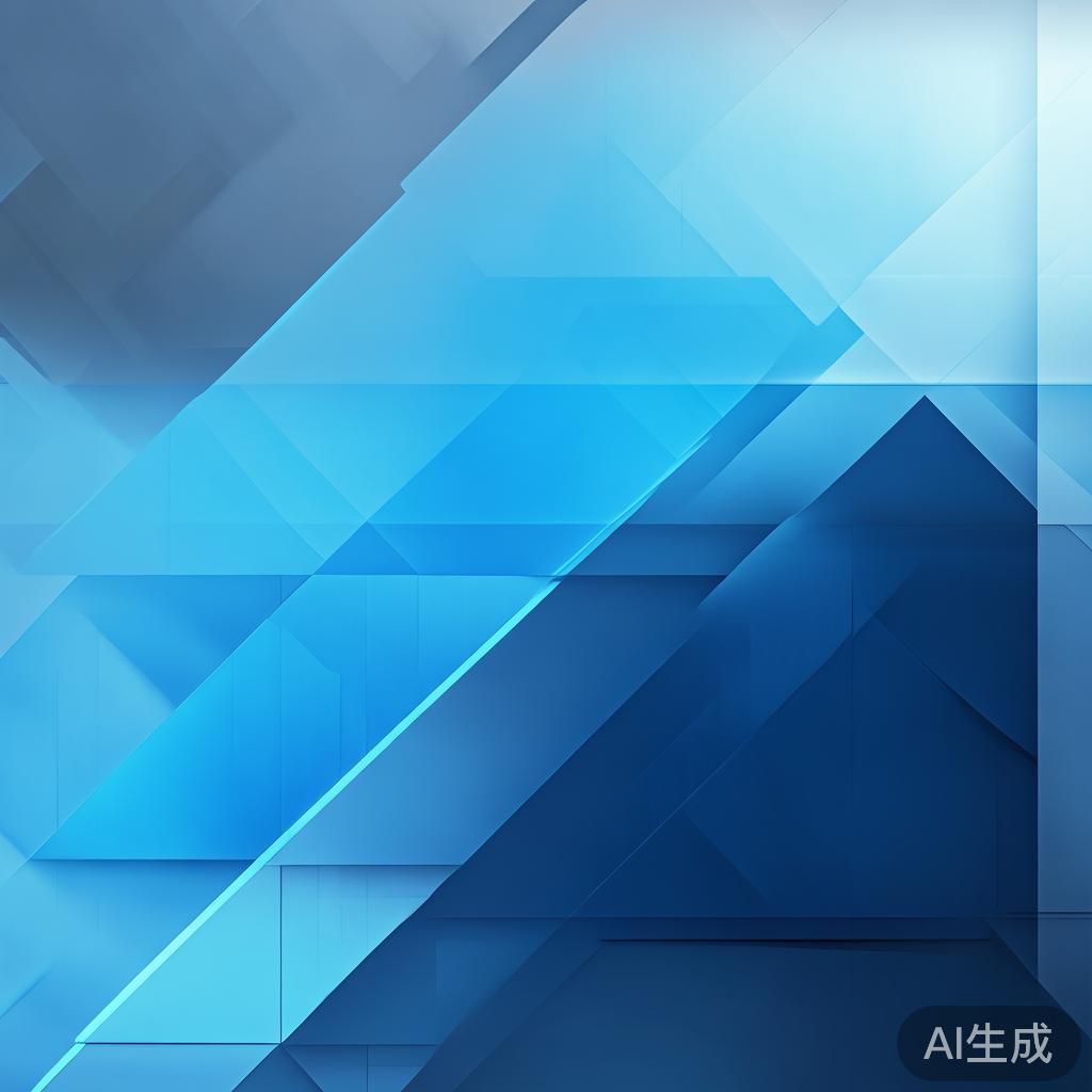 "Abstract business concept with geometric shapes, professional blue gradient, clean minimal design, modern corporate illustration, high resolution, 4k"