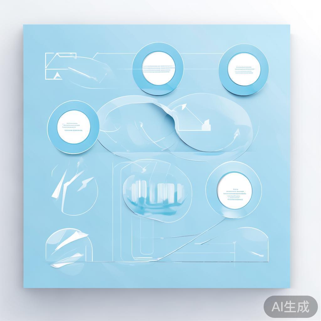 Simple flowchart illustration with connected circles and arrows, light blue and white color scheme, clean minimal design, business presentation style, infographic element