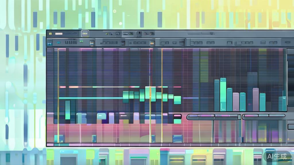 High-quality illustration of sound editing software, minimal flat design