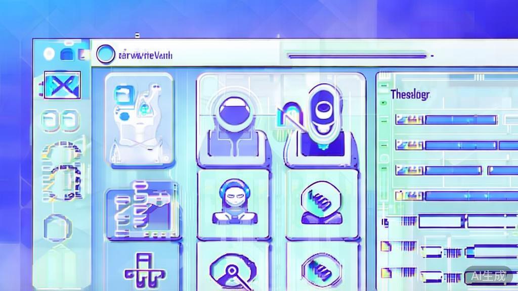 Flat vector illustration of AI in creative writing, dashboard style, soft blue gradient