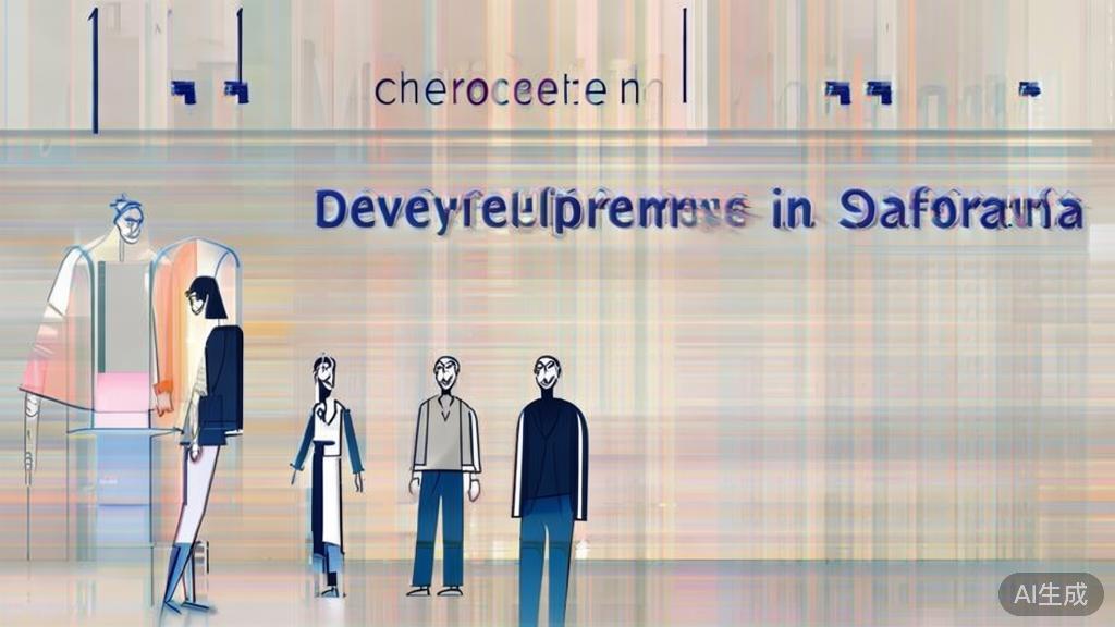 High-quality business illustration regarding character development in short drama, minimal flat design