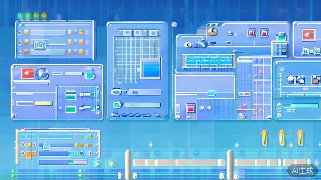 Flat vector illustration of personalized animation creation, dashboard style, soft blue gradient