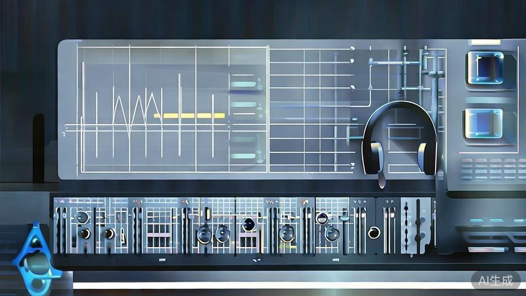 High-quality business illustration regarding audio editing, minimal flat design