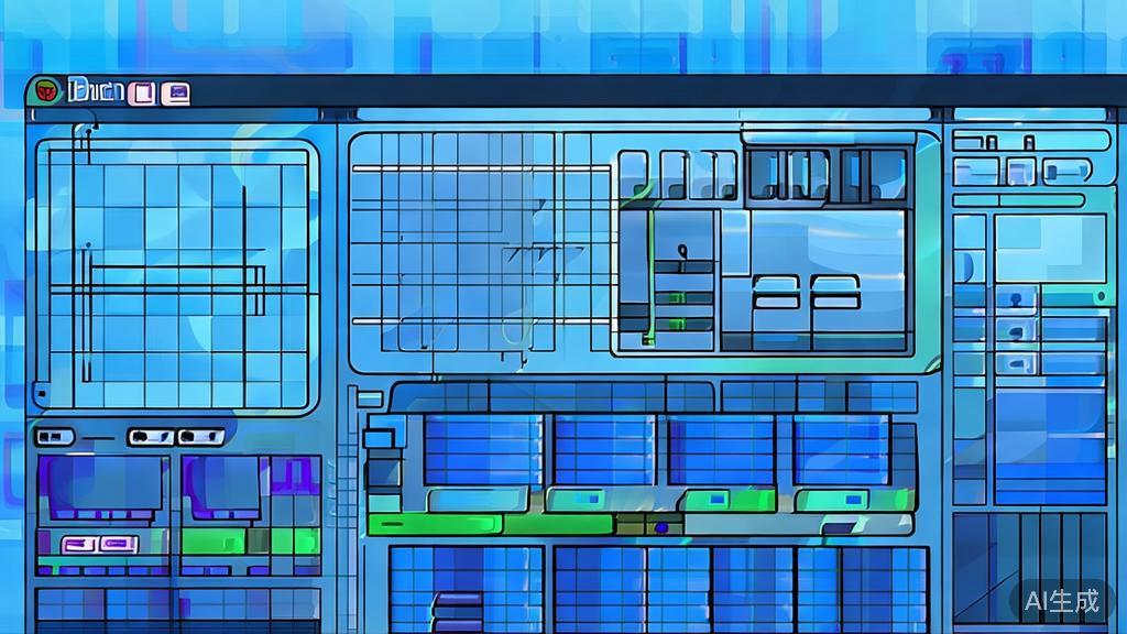 Flat vector illustration of Blender software interface, dashboard style, soft blue gradient