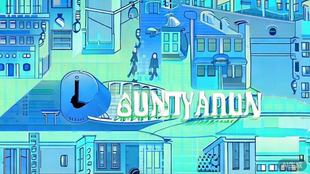 Flat vector illustration of animation school campus, dashboard style, soft blue gradient