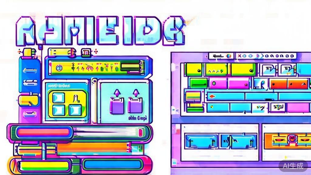 "Flat vector illustration of various online learning resources for anime production, including books, online courses, and video tutorials"