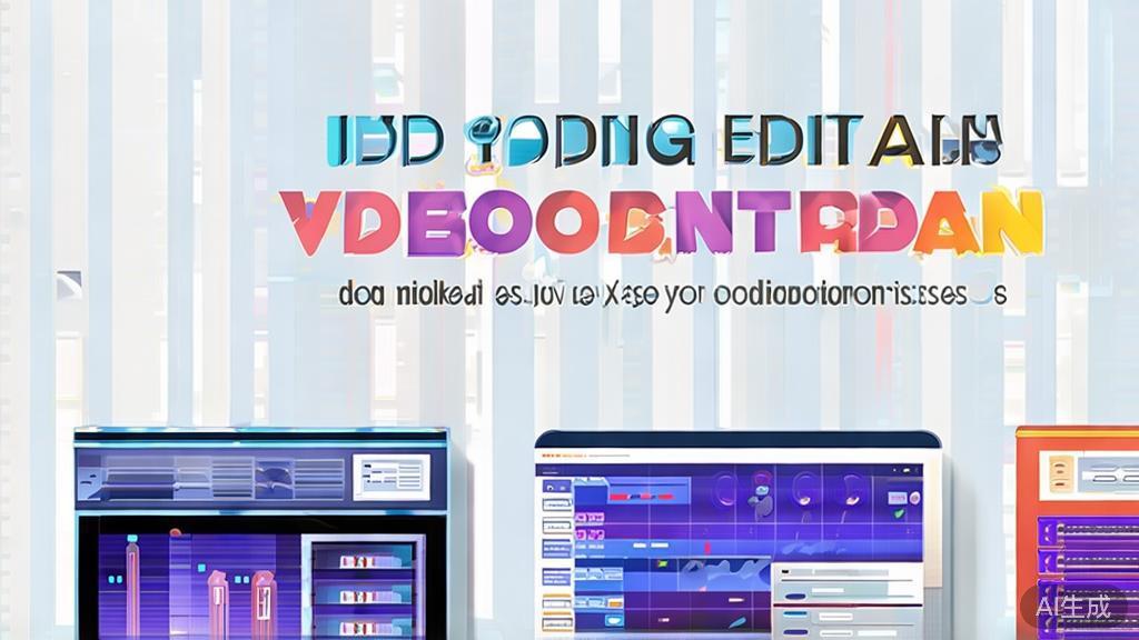 "High-quality business illustration regarding video editing applications in education and business, minimal flat design"