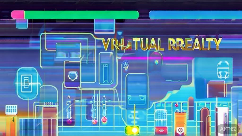 "High-quality illustration of virtual reality and augmented reality in animation, minimal flat design"