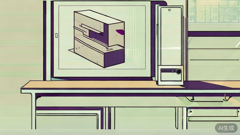 High-quality business illustration regarding perspective principles in AI drawing, minimal flat design