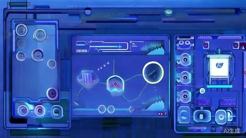 Flat vector illustration of a creative process in AI drawing, dashboard style, soft blue gradient