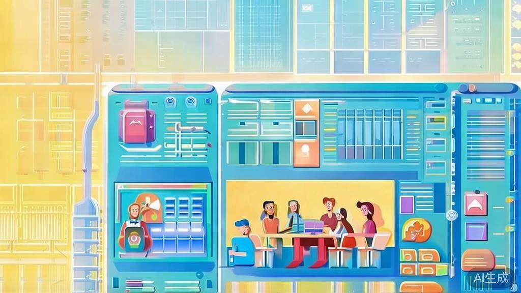 "Flat vector illustration of collaboration in animation production, dashboard style, soft blue gradient"