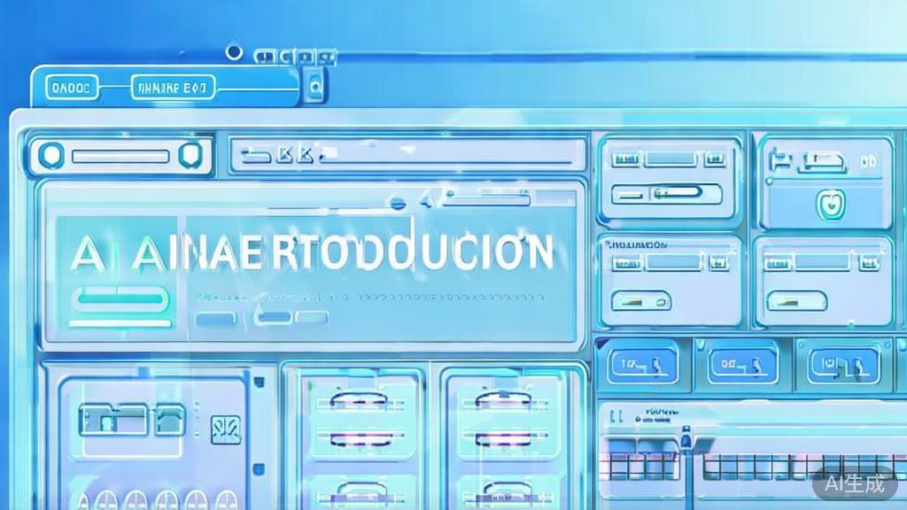 Flat vector illustration of future trends in AI anime production, dashboard style, soft blue gradient