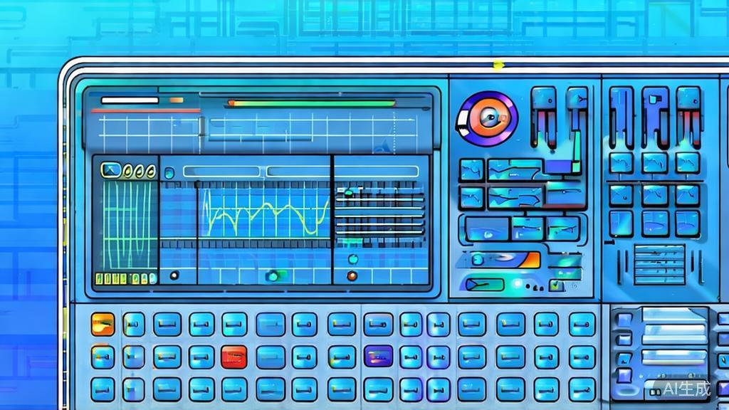 Flat vector illustration of sound editing software interface, dashboard style, soft blue gradient