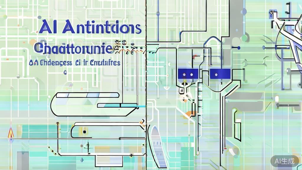 High-quality business illustration regarding challenges and opportunities in AI animation, minimal flat design