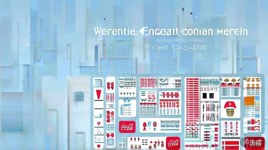 Flat vector illustration of Coca-Cola's emotional connection marketing, dashboard style, soft blue gradient