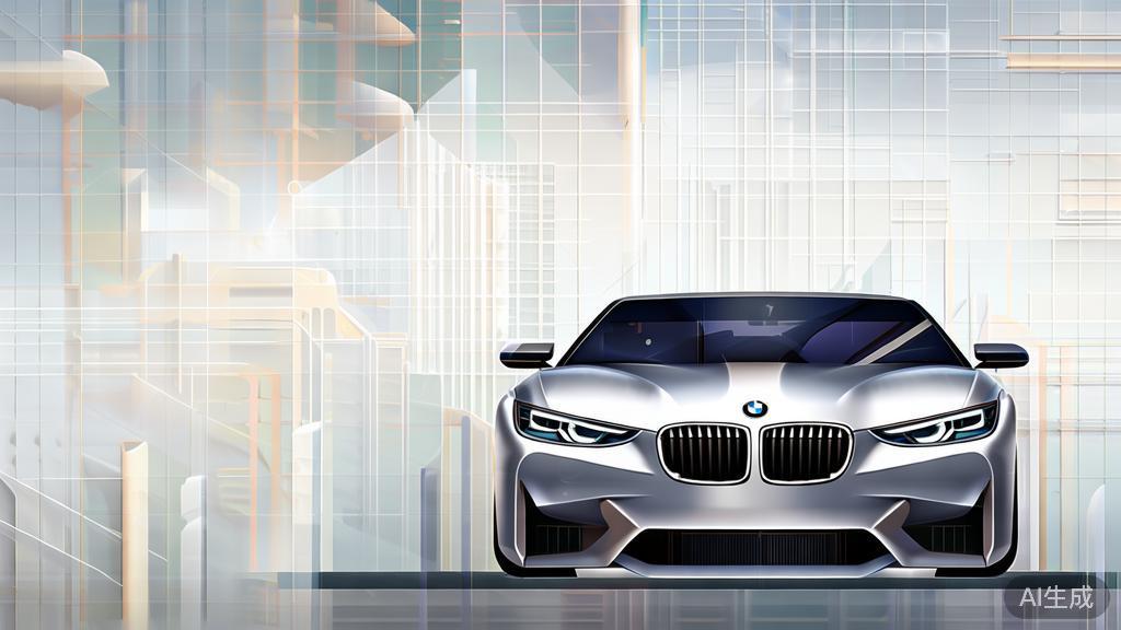 High-quality business illustration regarding BMW's brand storytelling, minimal flat design