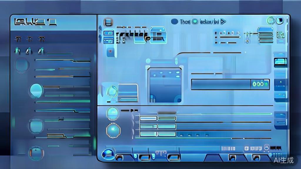 Flat vector illustration of DALL-E 2 interface, dashboard style, soft blue gradient