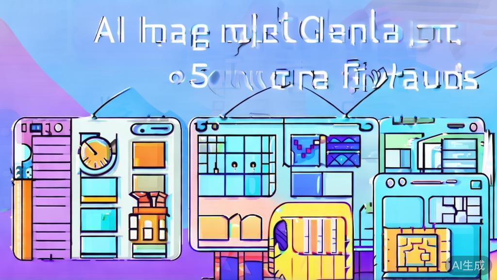 "Visual representation of different AI image generation software features, flat design"