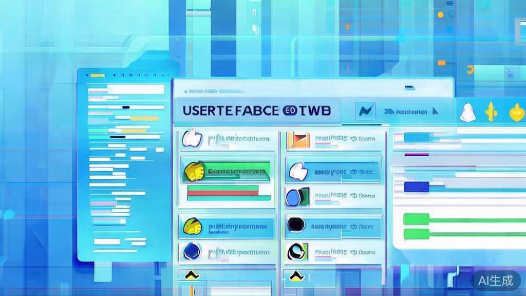 Flat vector illustration of user feedback on animation software, dashboard style, soft blue gradient
