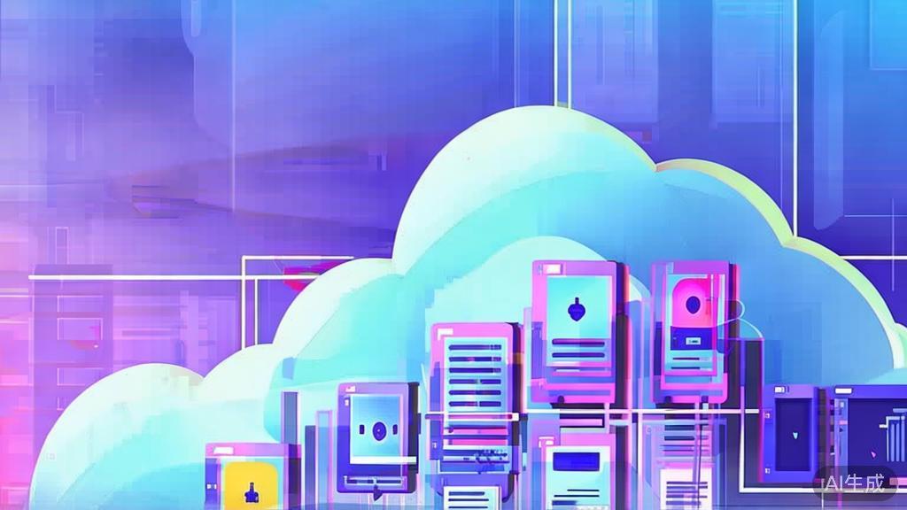 Flat vector illustration of cloud computing in animation production, high quality