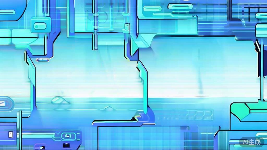 Flat vector illustration of background design for AI anime, dashboard style, soft blue gradient