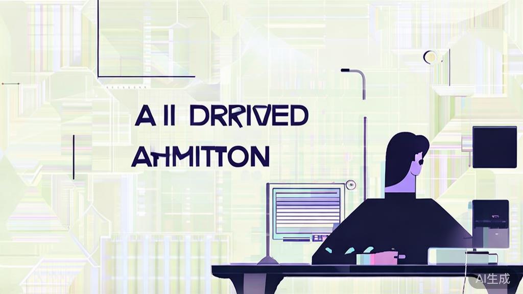 "High-quality business illustration regarding independent animator using AI tools, minimal flat design"