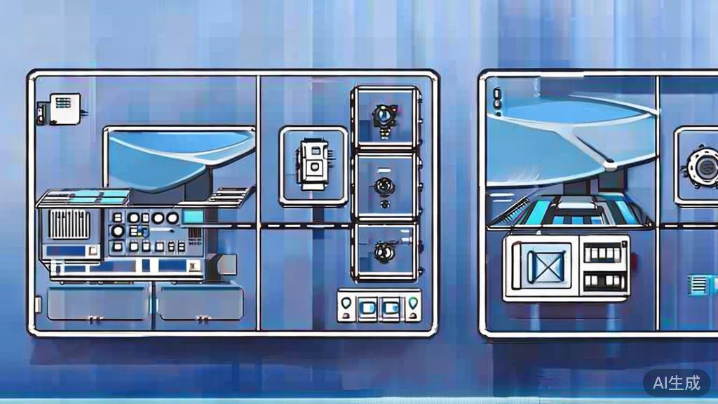Flat vector illustration of traditional video production process, dashboard style, soft blue gradient