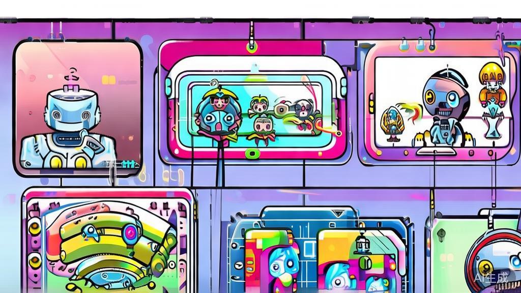 "Flat vector illustration of the steps in AI anime creation, high quality"