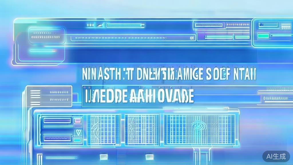 Flat vector illustration of future trends in AI image generation, dashboard style, soft blue gradient